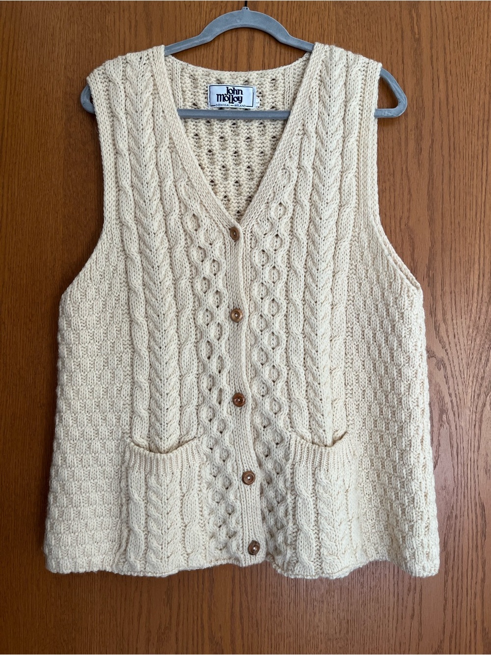 Irish Wool Fisherman’s Cable Knit Vest